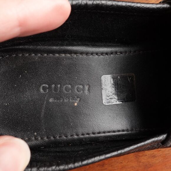 Gucci Loafers Womens SZ EU 34.5 US 4.5 BLK Leather Driving Slip On Horsebit Flat - Picture 13 of 16